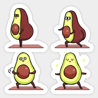 Warrior II Avocado Yoga Sticker